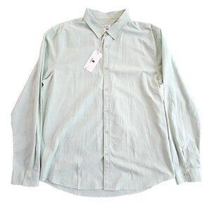 Jekaoyi Shirt Men's XL Long Sleeve Pistachio Linen Blend Button Down Solid Plain